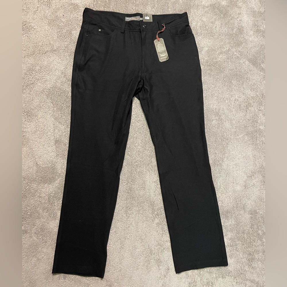 NEW Straight Down Mens Golf Pants size 36 Black NWT New With Flaws